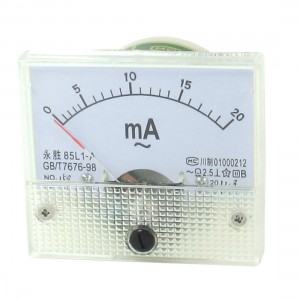 Class 2.5 85L1-A AC 0-20mA Rectangle Analog Ampere Meter Ammeter