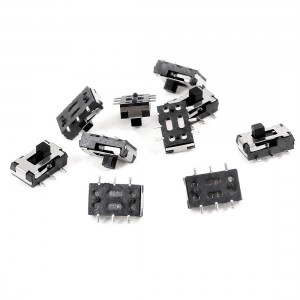 10 Pcs 7x4x2mm On/Off/On DPDT 2P2T 6 Pin Vertical Mini SMD SMT Slide Switch