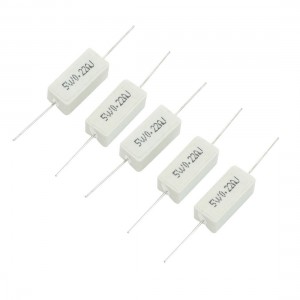 5W 0.22 Ohm 5% Axial Ceramic Cement Power Resistor 5 Pcs