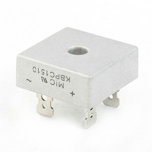 KBPC15-10 1KV 15Amp Silver Tone Metal Case Single Phase Bridge Rectifier