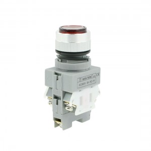380VAC 3A Panel Mounted Red Flat Cap Momentary Push Button Switch