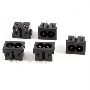 5 Pcs AC 250V 2.5A 2-Pin IEC320 C8 Power Inlet Socket Connector Soldering