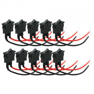 DC12V 5A I/O ON-OFF SPST Snap in Rocker Switch 10 Pcs for Car Auto Van