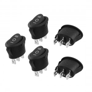 5 Pcs Single Pole Double Throw AC250V 6A/4A AC125V/10A Oval Rocker Switch