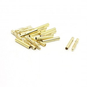 10 Pairs Gold Tone Metal 2mm Dia Audio Device Banana Connector