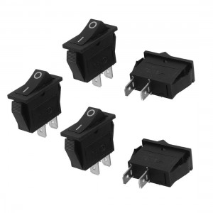 5 Pcs SPST On Off Black Boat Rocker Switch AC 250V/15A 125V/20A