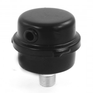 Black Metallic 0.65" Dia Thread Air Intake Silencer Filter Muffler