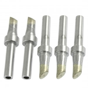 Silver Tone 5mm Bevel Width Soldering Iron Tip 200-T-4C 5 Pcs