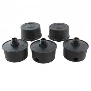 5 Pcs 0.65" Diameter Threaded Black Compressor Muffler