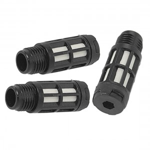 3 Pcs 12mm Threaded Pneumatic Noise Blk Plastic Muffler