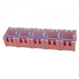 Pink Plastic Storage 5 Mini Rooms Case Components Box