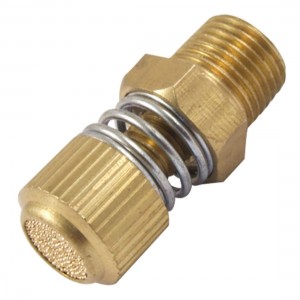 Gold Tone Adjustable Pneumatic Muffler Silencer 3/8" Male Threaded for Valve