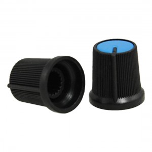 10 Pcs 12mm Top Dia Black Blue Plastic Knobs for Potentiometer Pot