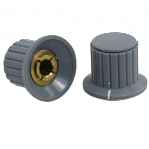 5X 6mm Shaft Insert Dia Brass Tone Core Potentiometer Control Knobs