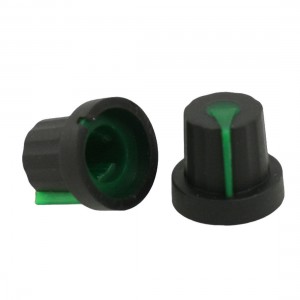 5 Pcs 11mm Top Dia Black Knobs w Green Mark for Potentiometer Pot