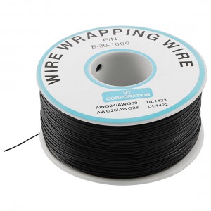 P/N B-30-1000 30AWG Tin Plated Copper Wire Wrepping Cable Reel Black 305M