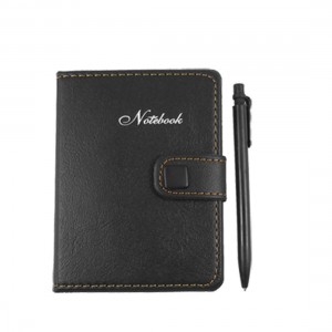 Soft Faux Leather Cover Memo Writing Notebook With Pen