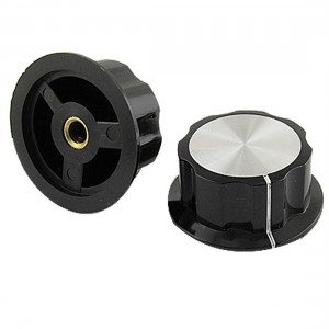 2 x Replacement Volume Control Rotary Knobs 1 3/8" Black