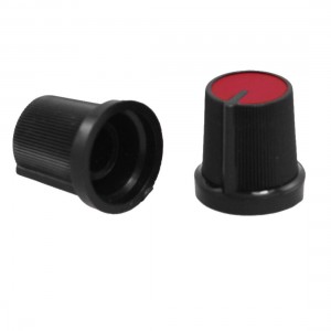 5 Pcs 6mm Shaft Insert Dia Potentiometer Control Knobs Black Red