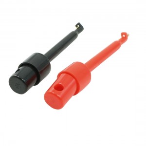 2 Pcs Red Black Plastic Electrical Testing Lead Wire Hook Connector
