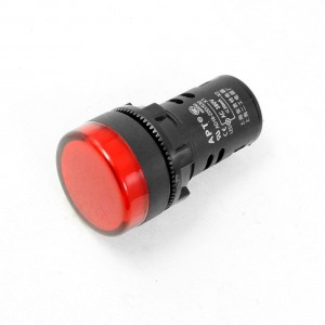 AC 380V 20mA 27mm Dia Mount Thread Red LED Indicator Light Lamp 5cm Long