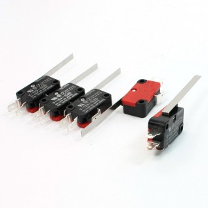 SPDT 1NO 1NC Long Straight Hinge Lever Momentary Actuator Micro Switch 5 Pcs