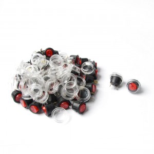 50PCS AC250V 6A 10A 125VAC SPST 3Pin Red Light Rocker Switch w Waterproof Cover
