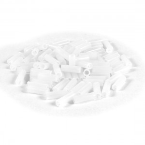 100 Pcs 5mmx15mm White Nylon 66 LED Spacer Supports Cylindrical for PC Board