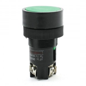 AC 600V 10A SPDT 1NO 1NC 3 Pins Momentary Green Push Button Switch XB2-EA145