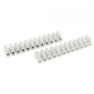 2 Pcs White Plastic Housing Double Row 12 Way Screw Terminal Block 450V 1.5A