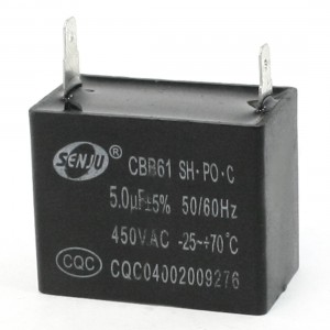 CBB61 5uF AC 450V 2-Pin Rectangle Motor Capacitor 50/60Hz
