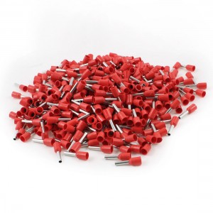 AWG 16 Wire Copper Insulated Tube Head 8mm Long Pin Terminal Red 1000Pcs