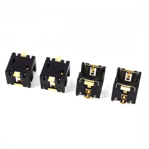 4 Pcs Black Plastic Button Coin Cell Battery Socket Holder for 2 x AG13/LR44