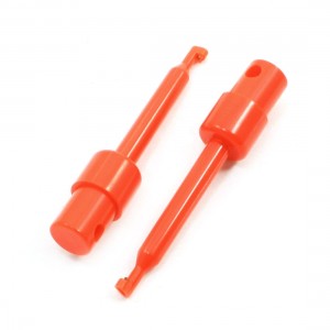 2 Pcs Red Electrical Voltmeter Meter Lead Wire Testing Hooks 2.3"