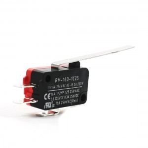 Long Hinge Lever 3 Terminal Actuator Micro Limit Switch RV-163-1C25