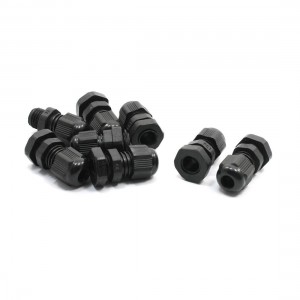 8 PCS PG7 Black Plastic Waterproof Cable Gland Connector 3-6.5mm