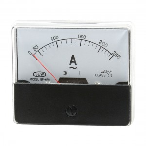 Plastic Shell Current Measure Tool Ammeter Gauge AC 0-250A Class 2.5