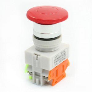 Ui 660V Ith 10A Red Mushroom Button Momentary Pushbutton Switch DPST