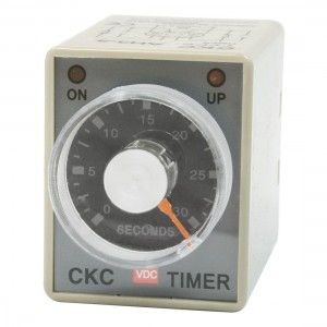 Rotary Knob DPDT 2NO 2NC 8P 0-30Seconds Timing Time Relay DC 24V AH3-2