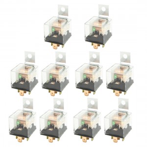 12V 40A 5P SPDT 1NO 1NC Green Pilot Lamp JD1914 Car Relay 10 Pcs