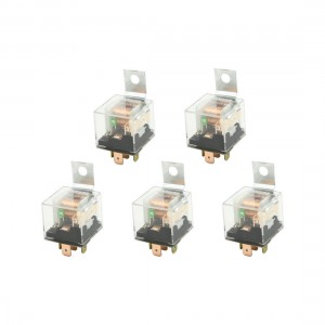 12VDC 40A 5P 1NO 1NC SPDT Green Indicator Auto Car Power Relay 5 Pcs