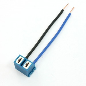 5 Pcs Rectangle Plastic Head H7 Relay Light Lamp Holder Socket Blue