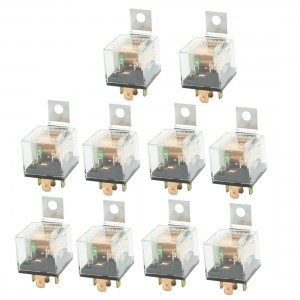 24VDC 80A 5P NO+NC SPDT Green Indicator Auto Vehicle Car Power Relay 10 Pcs