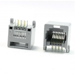 30 Pcs Gray Plastic Shell 8P8C RJ45 PCB Jack Female Connector 14.5mm Height