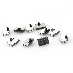 10 Pcs 7x4x1.5mm On/Off/On DPDT 2P2T 6 Pin Vertical Mini SMD SMT Slide Switch