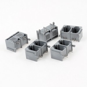 5 Pcs Unshielded 2-Port RJ11 6P2C Network Modular PCB Connector Jacks Gray