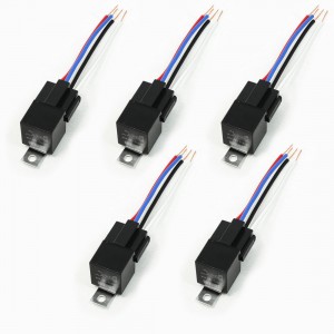 DC 12V 40A 4 Pin Female Plastic Socket NO SPST Vehicle Auto Car Relay 5 Pcs