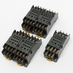 5 Pcs PYF14A 14P 14 Blade 35mm DIN Rail Mount Relay Socket Base for H3Y-4
