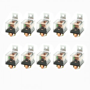 10 Pcs 1NC 1NO SPDT 5P Green Indicator Light Auto Car Relay 12VDC 80A