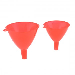 2 Pcs Red Plastic 3.7" 3.1" Diameter String Hang Filter Funnel